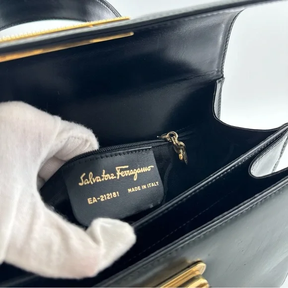Salvatore Ferragamo Gancini Leather Top Handle Bag - Picture 17 of 17